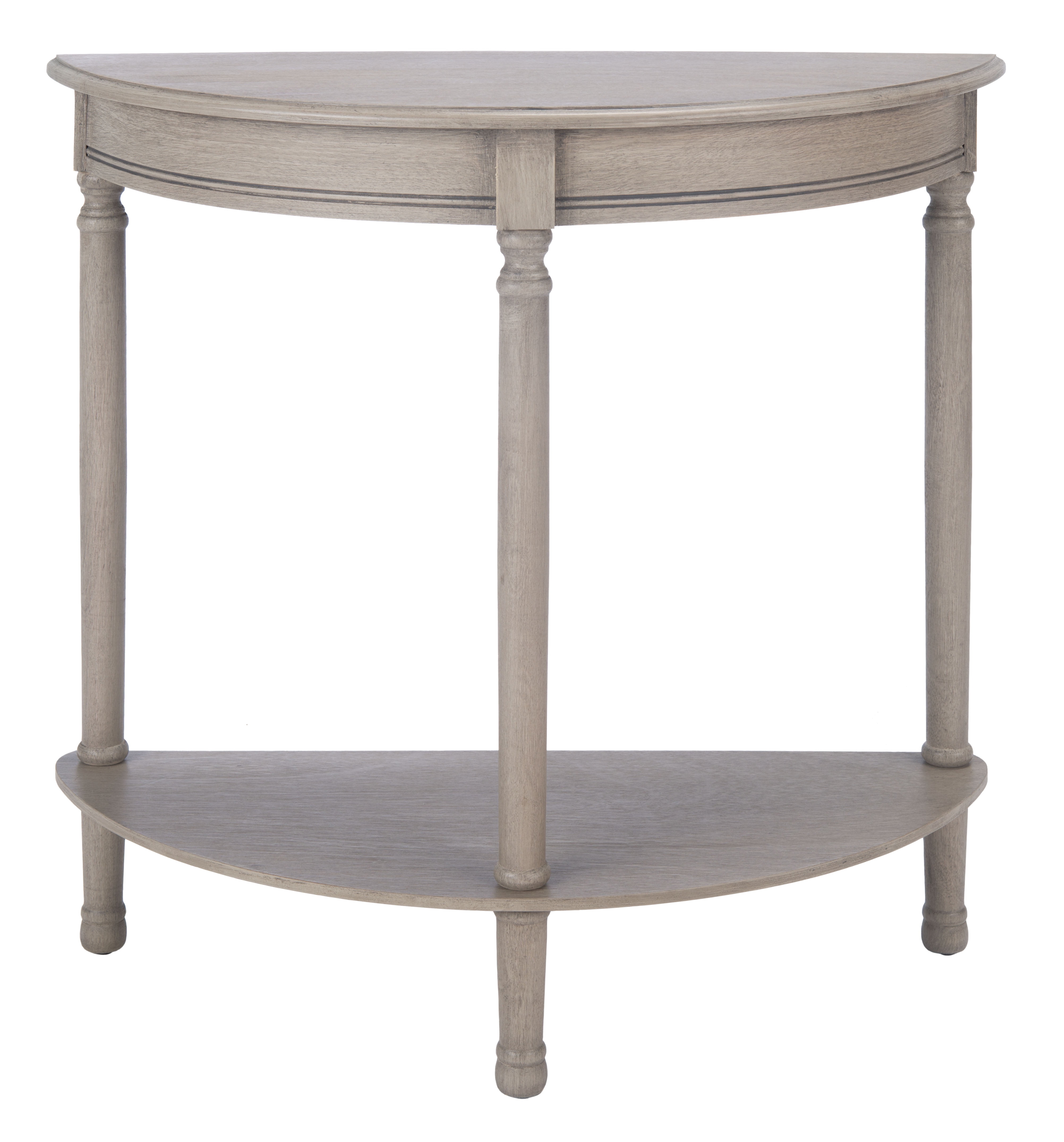 SAFAVIEH Tin.sley French Half Round Console Table, Greige (28 in. W x 11.8 in. D x 28 in. H)