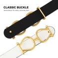 thumbnail image 3 of Earnda Women Reversible Leather Belt Two-in-One Fashion Ladies Buckle Belt Black White Small, 3 of 6