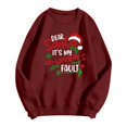 thumbnail image 4 of Dear Santa Its My Coworkers Fault Print Women's Round-Neck Hoodless Sweatshirts for Females Drop Shoulder Long Sleeve Loose Fit Pullovers Tops Stylish Outfits XL, 4 of 4