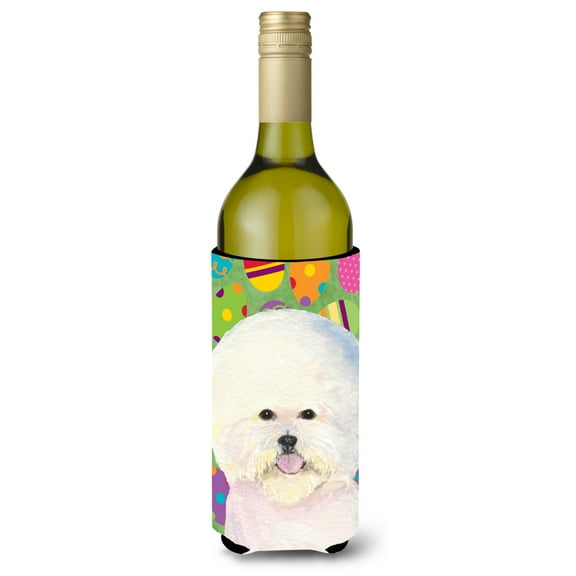 Bichon Frise Easter Eggtravaganza Wine Bottle Hugger
