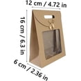 thumbnail image 3 of 20 Pieces 20 * 14 * 7 cm Kraft Paper Gift Box, Gift Bag with Window, Paper Bags with Handles, Gift Paper Bag, for Candy, Cookies, Snacks Packaging, 3 of 5