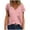 Pink, variant on Women's Casual Loose Blouse with V-Neck, Polka Dot Print Short Sleeve T-Shirt, Comfortable and Stylish for Everyday Wear, Lightweight and Breathable Summer Top, Available in Multiple Sizes