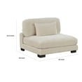 thumbnail image 5 of Rix 45 inch Modular Armless Chair- Beige Corduroy Fabric- Black Wood Legs, 5 of 6
