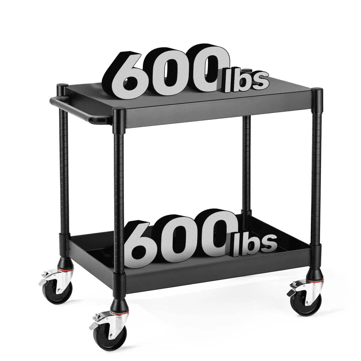 Luxor MightyHaul 24 Inch Heavy Duty 2 Shelf Utility Cart