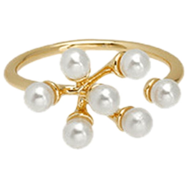 Moda Anillo Regalo Perla Goteo Esmalte Anillo Abierto Femenino Senior Dedo Índice Anillo Ajustable Tamaño Anillo Daily Wear
