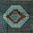 thumbnail image 1 of Ahgly Company Indoor Square Persian Light Blue Traditional Area Rugs, 4' Square, 1 of 4