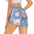 thumbnail image 2 of Uemuo Cute Pig Flowers Pattern Women's Athletic Shorts High Waisted Running Shorts with Liner Pockets Gym Elastic Workout Shorts-Medium, 2 of 9