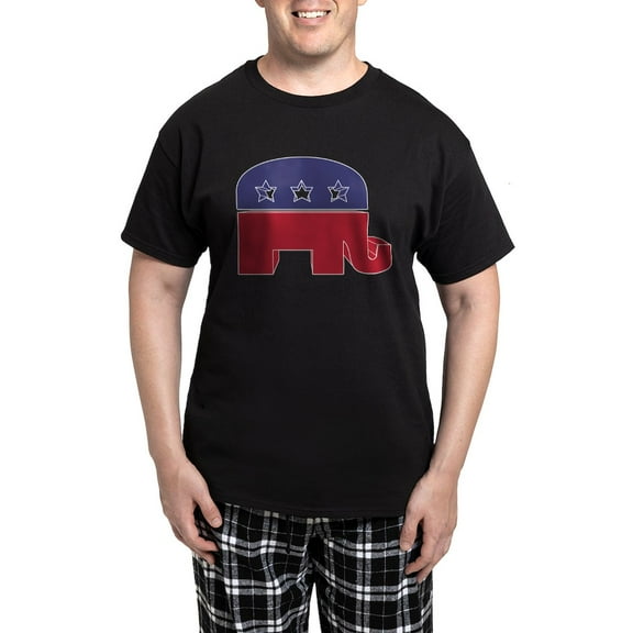 CafePress - Republican Elephant (NP) Men's Dark Pajamas - Men's Dark Loose Fit Cotton Pajama Set