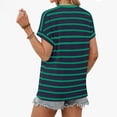 thumbnail image 7 of Royisotas Womens Round Neck Striped Tops Short Sleeve Shirts Summer Outfits Spring Dressy Casual Vacation Clothes Basic Tees, 7 of 7