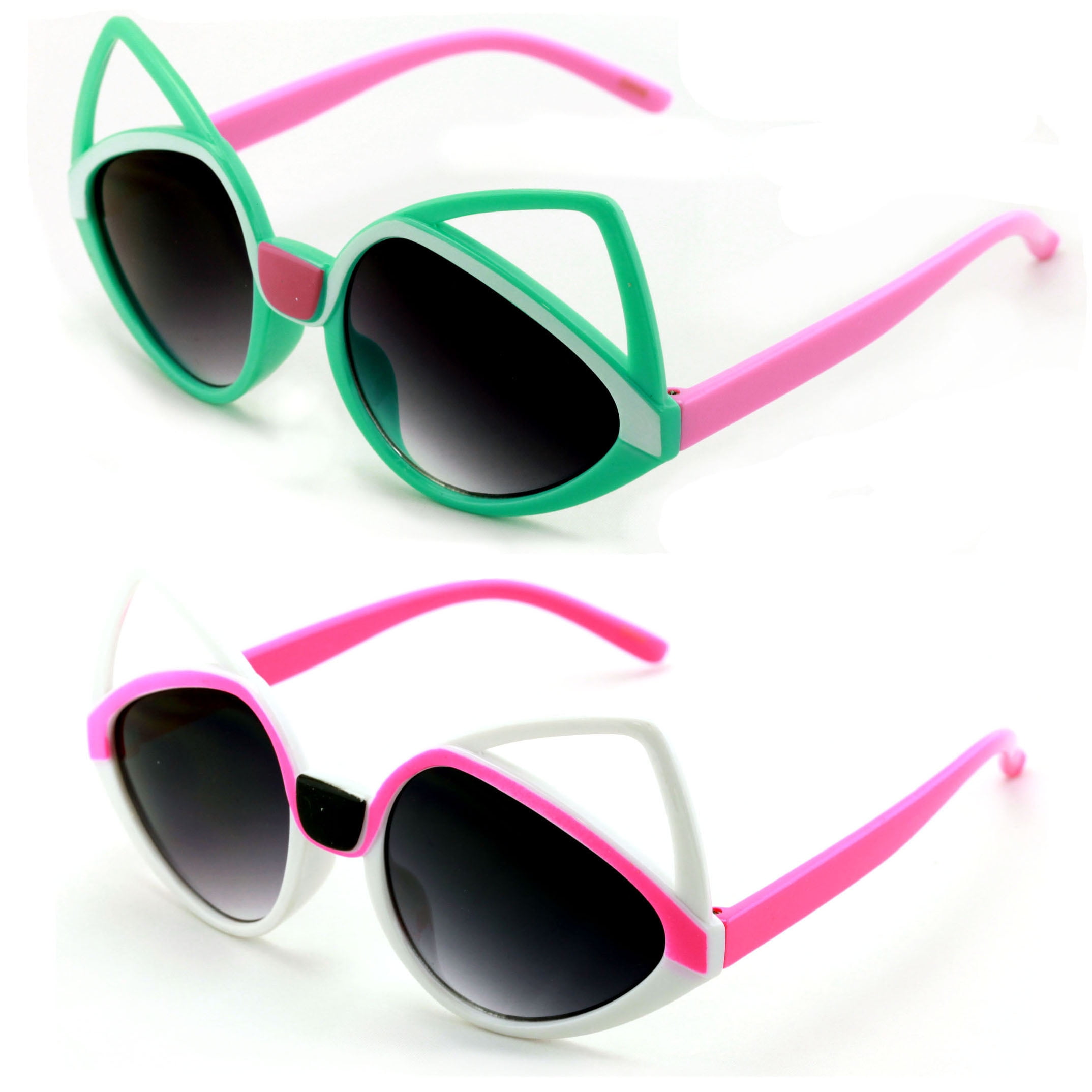 Girls Sunglasses Kitty Cat Whiskers Ears Frame Kid's Fashion UV 400 