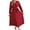 *Red, variant on ClodeEU Women's Polka Dot V Neck Long Sleeve Wrap Waist Midi Dress,Elegant Casual Swing Dress Green,Women's Plus L