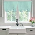 thumbnail image 4 of Linen Mint Green Tie Up Curtains 45 Inches Long, Kitchen Window Curtains Over Sink, Modern Minimalist Pure Solid Color Small Window Curtains Shade Balloon Curtains Valances for Bedroom/Cafe 34"x45", 4 of 8