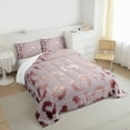 thumbnail image 3 of Feelyou Fashion Leopard Print Full Size Comforter Sets for Kids, Cartoon Cheetah Animal Bedding Comforter Set, Rosy Brown Bedding Sets, Luxury Bedroom Decor, 3pcs, 3 of 8