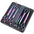 IAOUANG Dog Grooming Scissors Set 7” Japanese Stainless Straight Shears Pet Thinning Scissors