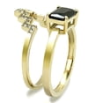 thumbnail image 4 of Luxe Jewelry Designs 2-piece Women's Gold Ion Plated Stainless Steel Ring with Black Diamond CZ, 4 of 4
