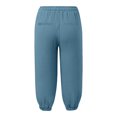 thumbnail image 5 of Mnuaqn Linen Capri Pants for Women High Waisted Wide Leg Cropped Pants Summer Casual Elastic Waist Yoga Capris with Pockets (Light Blue, XXL), 5 of 5