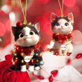 thumbnail image 5 of BOBOMOTI Valentines Day Decor Sweet Rose Cat Ornament for Xmas Valentine's Day Home Decorations, 5 of 6