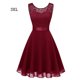 thumbnail image 4 of Minnieouse Vestido de mujer Color sólido Encaje Costura Empalme Festival Vestidos de compras Mezcla de algodón Niñas Ropa Regalos M Vestidos XXXL Rot, 4 of 6