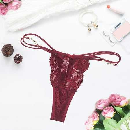 

Aayomet Sexy Panties For Women Women Panties Pink Lace Transparent Hollow Out Underwear Comfort Seamless Low Waist Briefs Lingerie Lenceria Wine M