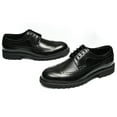 thumbnail image 6 of Santimon Black Dress Shoes for Men Stylish Brogue Lace up Oxford Shoes with Thick Sole Derby Shoes for Wedding Party US 7.5, 6 of 8