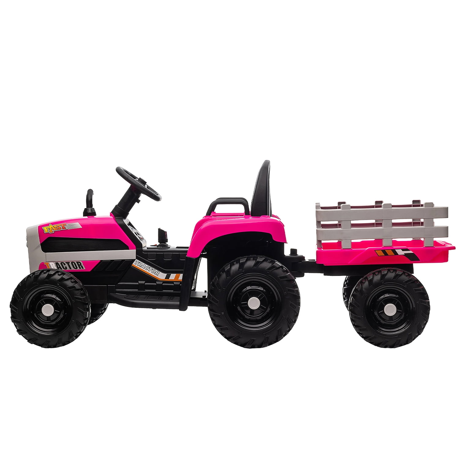 CIPACHO 12v Battery-Powered Kids Toy Tractor with Trailer and 3-Gear-Shift Ground Loader Ride On with USB&Bluetooth Audio Functions, Red CIPACHO 12v Battery-Powered Kids Toy Tractor with Trailer and 3-Gear-Shift Ground Loader Ride On with USB&Bluetooth Audio Functions, Red