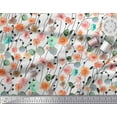 thumbnail image 2 of Soimoi Cotton Voile Fabric Leaves & Rose Watercolor Print Fabric by the Yard 56 Inch Wide, 2 of 3