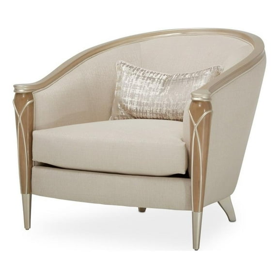 Michael Amini Villa Cherie Matching Chair - Pearl/Caramel