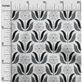 thumbnail image 1 of oneOone Cotton Jersey Gray Fabric Leaves & Floral Block Sewing Material Print Fabric By The Yard 58 Inch Wide, 1 of 4