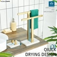 thumbnail image 4 of KOKOSIRI Hand Towel Bars Standing Towel Rack with Marble Base for Bathroom Kitchen Vanity Countertop, Gold Stainless Steel 15.7'' Height THS0001-SM-BG, 4 of 7