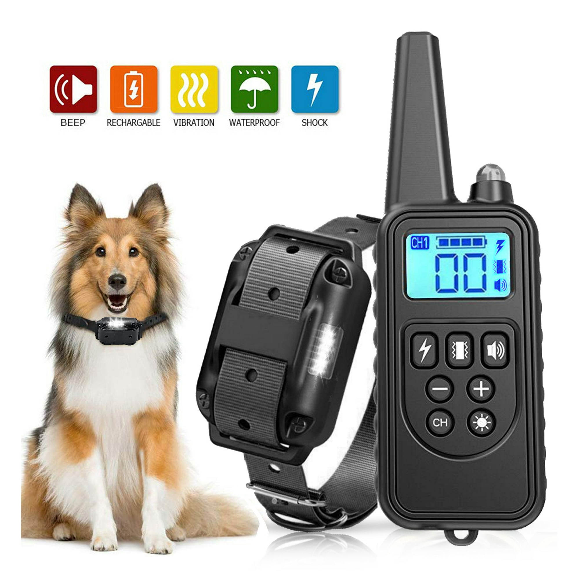 Anself Dog Training Collar Dog Shock Collar With Remote 800 Meters Waterproof Rechargeable 1 99 Vibration No Harm Fast Training Effect For Small Mediu