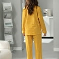 thumbnail image 2 of Defitshape Women's Cute Pajamas Cotton Pajama Set Long Sleeve Winter V Neck Fall Pjs Yellow Small, 2 of 4