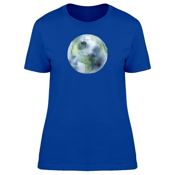 Watercolor Drawing Of Earth T-Shirt Women -Image by Shutterstock, Female Medium