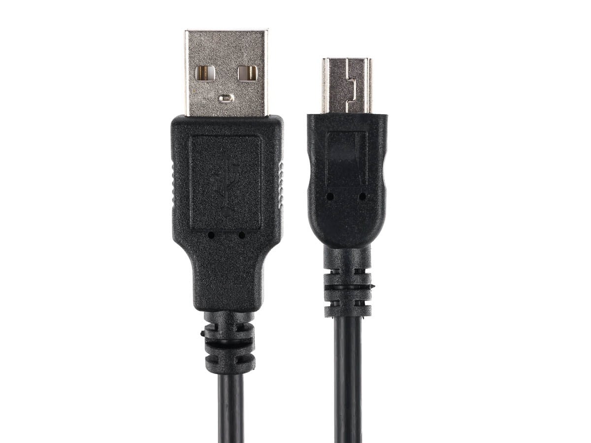 Monoprice USB A to Mini-B 2.0 Cable - 6 Feet - Black | 5-Pin 8/28AWG
