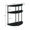 thumbnail image 5 of Designs2Go Classic Three-Tier Half-Circle Entryway Hall Table in Black Glass, 5 of 6