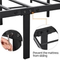Topeakmart 12.6''High Classic Black Iron Bed Frame with High Headboard ...