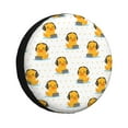 thumbnail image 1 of Fotbe Cute Duck With Headphone Funda de Llanta de Repuesto con Estampado, Engrosada, Ajuste Universal para Jeep, Remolque, RV, SUV, Camión-14 inch, 1 of 6