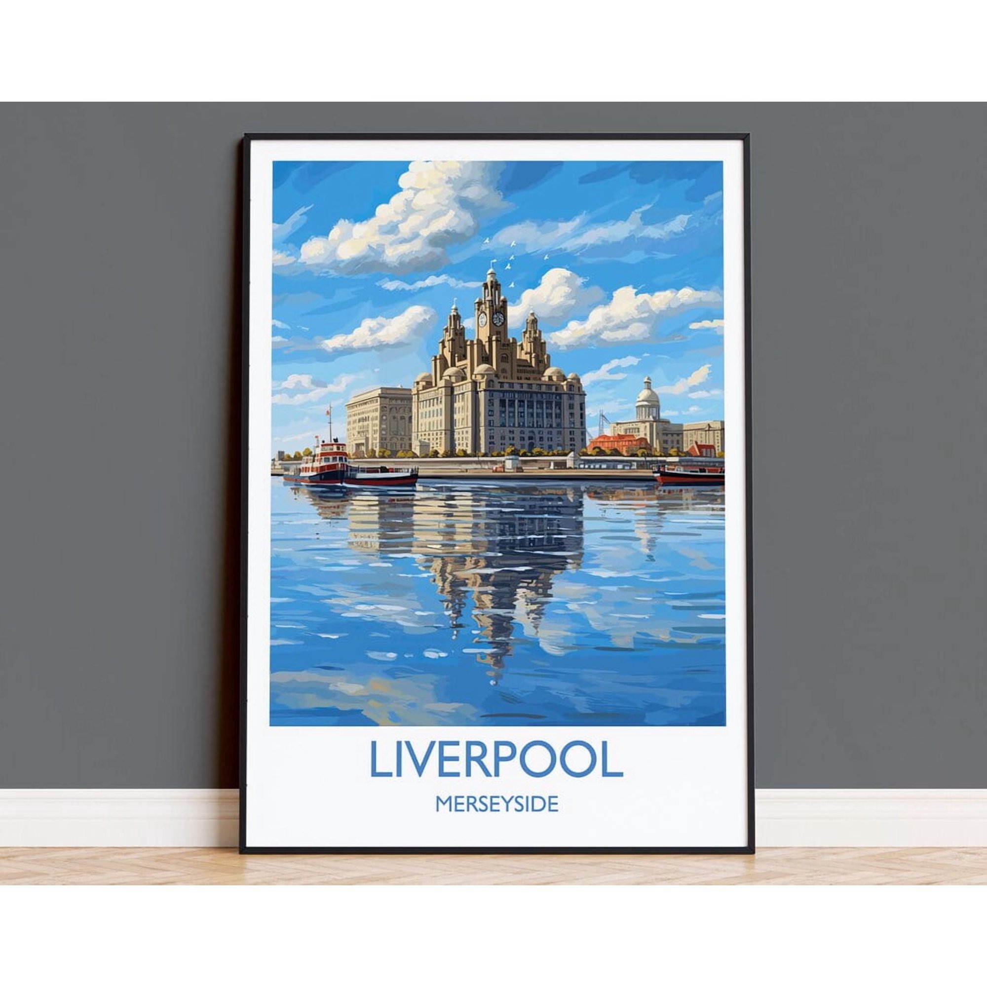 Poster Liverpool Travel Print Travel Of Liverpool Merseyside England North West Coast Art Liverpool Gift Wall Art Print