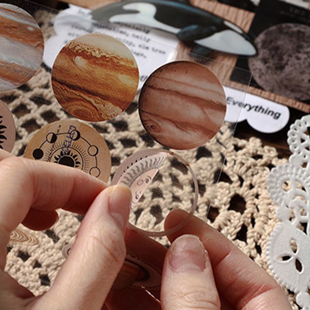 Etiqueta Engomada Del Libro De Recuerdos De La Cinta Calcomanías decorativas, pegatinas naturales bonitas, pegatinas de papel de bosque para manualidades DIY Wdftyju Libre de BPA