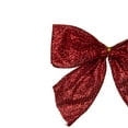 thumbnail image 4 of Northlight Glittered 2-Loop Christmas Bow Decorations - 5.5" - Red - Pack of 6, 4 of 4