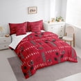 thumbnail image 3 of Homewish Football Sport 7-Piece Twin Bedding Sets,Rugby Helmet Bedding Comforter Set,Red Black Sheet Sets For Boys Teens,Breathable Home Decor Reversible, 3 of 8
