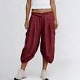 thumbnail image 6 of Neewe Capri Pants for Women High Waisted Wide Leg Casual Lounge Pant Summer Capris with Pockets Daily, 6 of 7