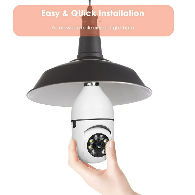 360° 1080P IP E27 Light Bulb Camera Wi-Fi IR Night Smart Home Wireless  Security