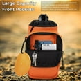 thumbnail image 3 of Water Bottle Carrier, 40oz Bottle Carrier Sports Insulated Water Bottle Holder with Adjustable Shoulder Strap, 2 Pockets Flask Sling Bag Drawstring Pouch for Climbing Hiking Walking, 3 of 9