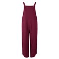 thumbnail image 3 of Women Jumpsuit with Pockets Sleeveless Wide Legs Plus Size Overalls, 3 of 8