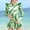 Green, variant on SGFCWSX Girls Rash Guard Swimsuit, Swimdress and Bottom, Kids 2-Piece Full-Zip Ruffle Long Sleeve Print Swimwear for Beach Hot Pink Size 8-10 Years