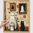 thumbnail image 4 of Ghost Diamond Art Painting Kit, Potty Ghost & Portrait 5D Diamond Painting Dots Art Kit for Adults Beginner, DIY Full Round Gem Crystal Art Paint by Diamond, 11.8" x 15.7" Home Wall Decor, 4 of 7