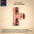 thumbnail image 5 of ProPress Fitting Copper Press Tee 1" Zero Lead Pro Press Copper Plumbing Pipe Fitting Connection Tool for Commercial and Residential Use Pack of 5, 5 of 6