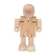 thumbnail image 2 of Abbracc 5xUnfinished Wooden Robot Figure Incomplete Puppet Ornaments Smooth Surface, 2 of 7