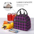 thumbnail image 5 of Naloa Purple Black Plaid Print Lunch Bag for Women & Men Insulated Lunch Box or Cooler Lunch Tote Bags for Work, Travel, Outdoor, 5 of 5
