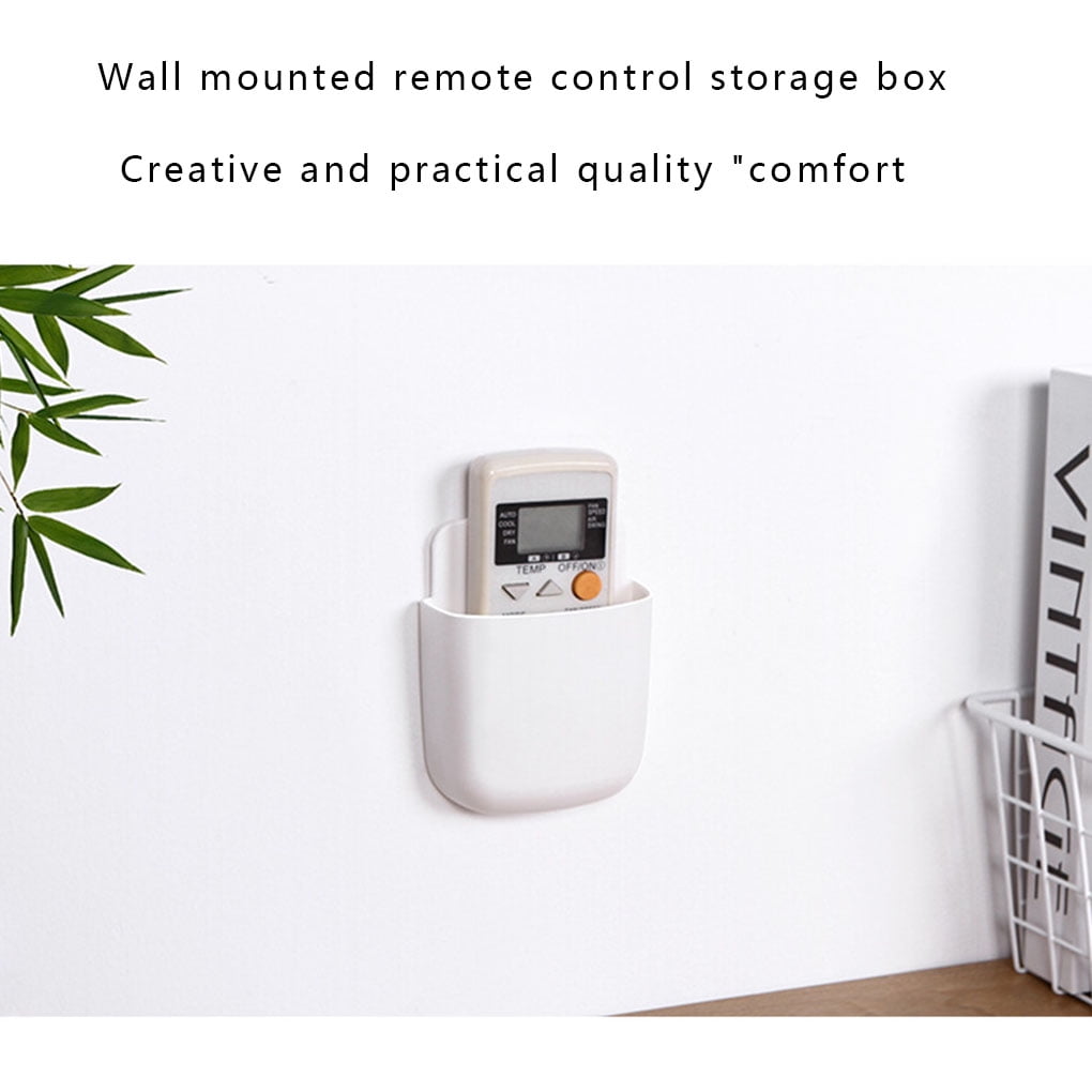 On Wall Air Conditioner Storage Box Adhesive Hanger Remote Control Organizer 